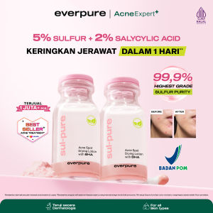 [TWINPACK 12ML] EVERPURE  SULPURE ACNE SPOT DRYING LOTION (with BHA) - OBAT TOTOL MENGERINGKAN JERAWAT DALAM 1 HARI DENGAN SULFUR & BHA BPOM