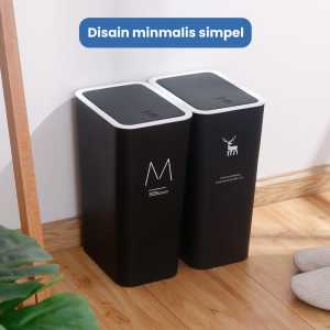TEMPAT SAMPAH MINIMALIS MODERN DENGAN TOMBOL DAN HANDLE ELASTIS 15 L DAN 10 L