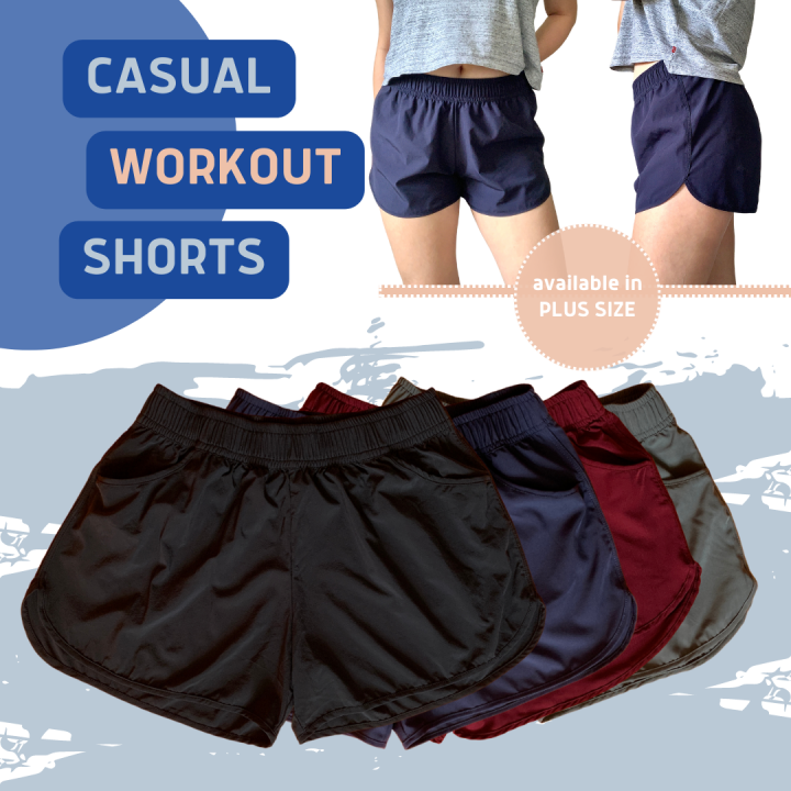 Plus size Fitness Shorts for women with 2 side pockets by Joj Mrch