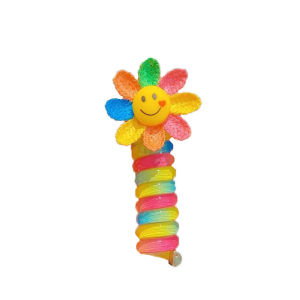 🔥🔥Roman Holiday Telephone Wire Hair Rope Kids Girls Coil Hair Tie Ponytail Leather Band Candy Colored Cartoon Hair Rope Telephone Cord Hair Ring Hair Accessories