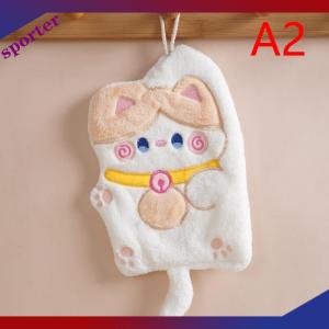 Sporter Dễ thương mèo khăn tay nhanh chóng làm khô Nhà Bếp Làm sạch Rag san hô nhung phim hoạt hình động vật thấm treo phòng tắm khăn Nguồn cung cấp