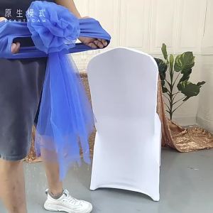 Stretch Chair Sash Tie Bow Lycra Spandex Band With Yarn Ball For Chair Cover Wedding Banquet Decoration
