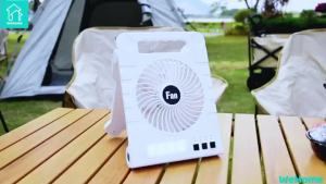 WeHome Solar Fan with Solar Panel Rechargeable Multifunctional Electric Fan with Light