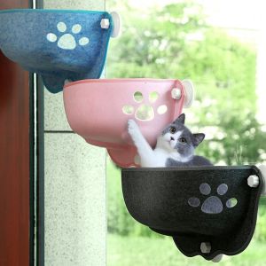 PETPARADIS Durable 1 pcs Strong Suction Cup with Plush Pad Cat Sunbath Seat for Window Door Hanging Bed Cat Accessories Cat Window Bed Cat Hammock