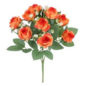 GOODOO 10 Heads Artificial Rose Bouquet 30CM DIY Artificial Camellia Peony Flowers High Quality Eucalyptus Fake Plants Home Decor