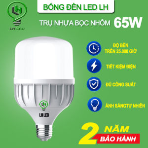 BÓNG ĐÈN LED  65W TRỤ NHỰA BỌC NHÔM  BẢO HÀNH 2 NĂM  ĐÚNG WATT