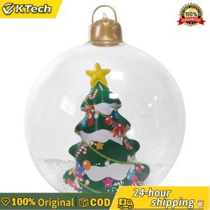 【Free Shipping】 Christmas Giant Inflatable Ball Ornaments with LED Light Outdoor Balloon Ornament Large PVC Decorated Ball Ornaments for Xmas Porch Lawn Yard Holiday