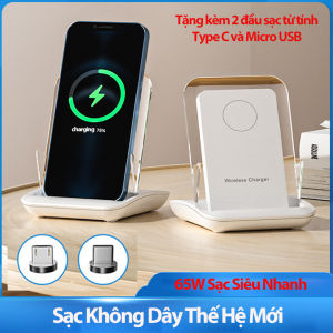 Sạc Nhanh Không Dây 65W A9299 Thế Hệ Mới Thích Hợp Cho Tất Cả Các Dòng Điện Thoại Đế Sạc Không Dây Tặng Kèm 2 Đầu Sạc Từ Tính