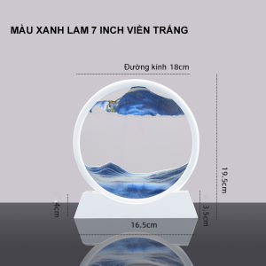 Tranh Cát Chảy Chuyển Động 3D Trang Trí Hình Tròn Viền Trắng -DECOR TRANG TRÍ NHÀ CỬA PHÒNG KHÁCH BÀN LÀM VIỆC