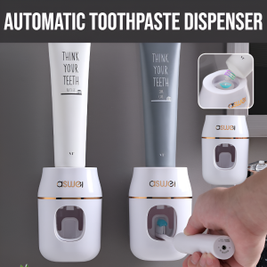 Toothpaste Squeezer Fully Automatic Squeezer Punch-Free Flip Dust-Proof Wall Mounted Lazy Toothbrush Holder Bathroom Accessories