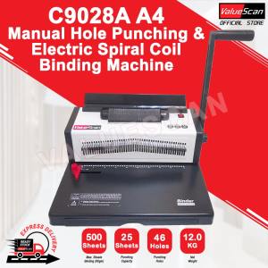 ValueScan C9028A A4 Manual Hole Punching & Electric Spiral Coil Binding Machine