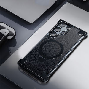 OATSBASF Sleek Minimalist Military Grade Protective Shock Absorption Aerospace Grade Aluminum Shells Built-in Kickstand Magnetic Phone Case for Samsung S23 Ultra/S24 Ultra