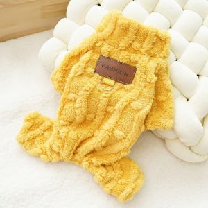 PHANT Thicken Dog Four Legged Clothes Soft Warm Winter Dog Pajamas Fashion with D Ring Plush Dog Jumpsuit Autumn Winter