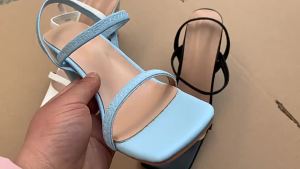 [Free Shipping] Plus-Size WomenS Spring New Style Thick-Soled Sandals With Wedge Heel Buckle Round Toe And Platform Design Fashionable WomenS Sandals