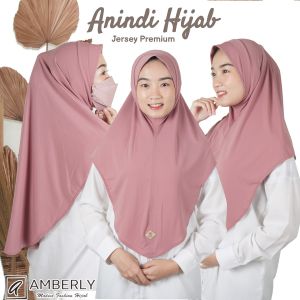 Jilbab Instan Masker Amberly Anindi Bahan Jersey Premium