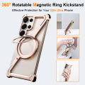 OATSBASF Z Case Minimalist Bumper Phone Case for Samsung Galaxy S25 Ultra with 360° Rotation Ring. 
