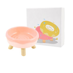 Pet Cat Bowl Donut Four Leg Bowl Cat Food Bowl Cat Supplies Eat Drink Water Single Bowl Pet Use Anti-Spill And Anti-Tip Design For Food Water Snacks