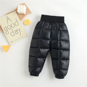 Winter Kids Warm Overalls Pants Autumn Girls Boys Thick Down Cotton Pants High Quality Children Windproof Snow Jumpsuit 1-5Y