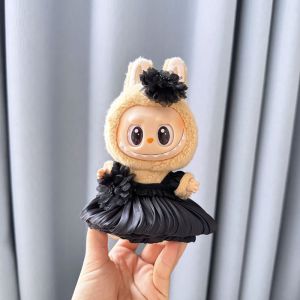 XUECHUANGYING Bowknot Sitting  Time Dress Flower Rose  Dolls Clothes Trim DIY 17cm Plush Dolls Dress Cotton Doll Accessories