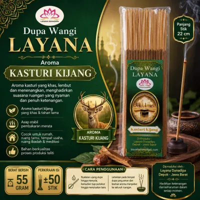 Dupa Wangi Layana Kasturi Kijang 22cm 55gr Dupa Aromaterapi Harum Premium