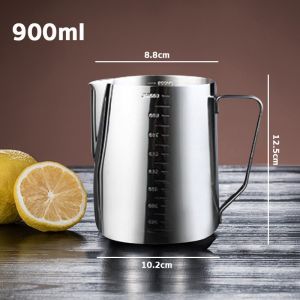 BMWA ถ้วยตวงนม ขนาด 350มล.550มล.900มล.  กระบอกตวง แก้วตวง ถ้วยตวงสแตนเลส 304 Lahua Cup หม้อกาแฟ