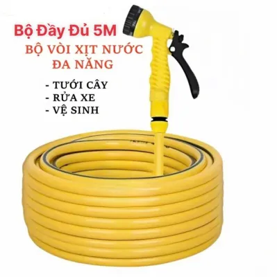 Vòi xịt tăng áp Bộ vòi xịt rừa xe tưới cây tăng áp 7 chế độ kèm cuộn dây CÓ PHỤ KIỆN