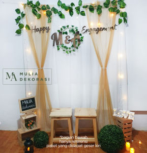 Dekorasi Backdrop Lamaran Nikahan Aqiqah Background Bekdrop Paket Mulia B
