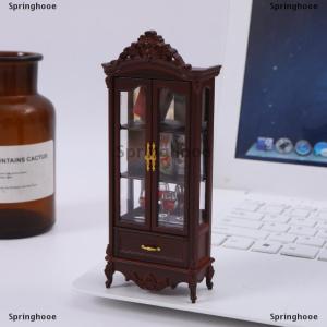 [COD] Springhooe 1 12 Dollhouse Vintage Simulation Storage Cabinet Display Cupboard Model Doll Home Living Room Wine Cabinet Furniture Decor Toy