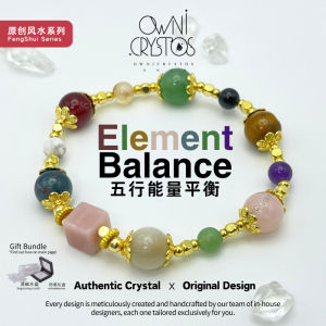 【OwniCrystos】FengShui Five elements Stone Natural crystal original bracelet for woman