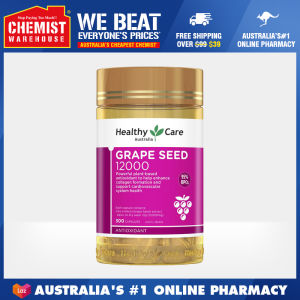 Healthy Care Grape Seed Extract 12000 300 Capsules Help Enhance Collagen Formation Support Cardiovascular System Health Chemist Warehouse