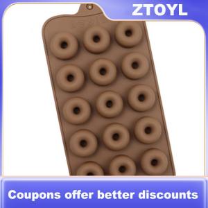 【ZTOYL】 3D Donut Silicone Gummy khuôn 15 khoang Donut Nhẫn Maker sô cô la kẹo Cookie khuôn dụng cụ nhà bếp