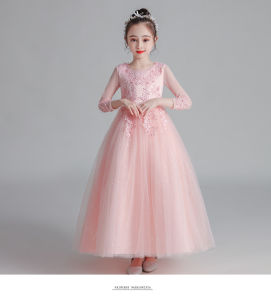 4 5 6 7 8 9 10 11 12 13 14 yrs old Spring Autumn Summer Ball Gown Childrens Wedding Fluffy Dress Birthday Performance Host Piano Show Baby Bridesmaid Dresses