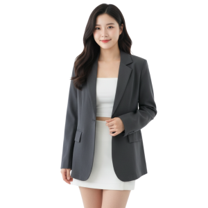 Lings Co Premium Women’s Blazer Long Sleeve 1-Button with Side Pockets S-5XL | Business Casual Formal Style *HM717