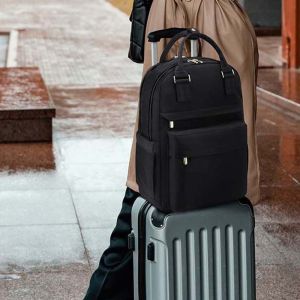 DINAH 16 นิ้ว กระเป๋าเป้สำหรับแล็ปท็อป ผ้าออกซ์ฟอร์ด ความจุขนาดใหญ่ กระเป๋าเดินทางแบบวัน น้ำหนักเบา ป้องกันการขีดข่วน กระเป๋านักเรียนความจุขนาดใหญ่ ผู้ชาย