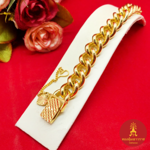 สร้อยข้อมือเลสแบน ลายโซ่ ความยาว 7 นิ้ว เทียบเท่า 5 บาท ชุบทอง งานสวย ข้อมือทอง ใส่แทนของจริงได้ รูปถ่ายจากสินค้าจริง