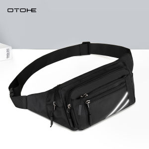 OTOHE Fashion Chest Bag Men Womens Waist Bag Waterproof Sports Bag Large Capacity Casual Bag Messenger Bag Reflective Strip Design Outdoor Fitness Bag Travel Bag Business Bag