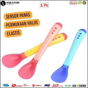 Sendok Makan Bayi Sensor Panas Silikon Warna Elastis Food Grade Alat Makan Anak