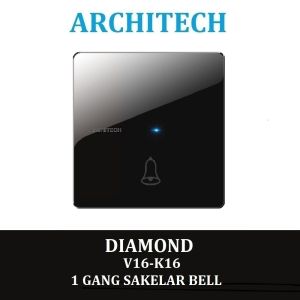Architech Diamond V16-K16 Black Sakelar - Saklar Bel 1 Gang Black