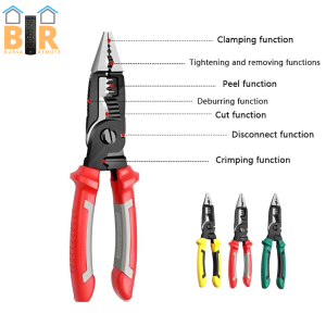 Tang Listrik Kombinasi 6In1 Potong Kupas Kabel Kawat Stripper Crimper Multifungsi