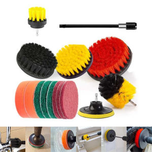 Kepala Sikat Bor Nylon Power Scrubber 15pcs Brush Pembersih Motor Mobil WC Sofa UT01
