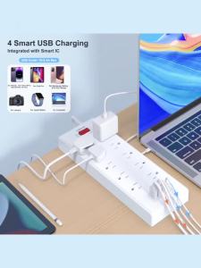 US Outlet Power Strip Power Multi Tap Universal Plug with 1.5m Extension Cord AC Type C USB Port Charge Electrical Socket 1625W2026
