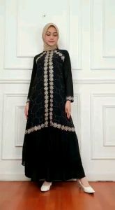 ABAYA ARAB BORDIR IMPORT BY MUHSI/ BUSANA MUSLIM BERKWALITAS PAKAIAN MUSLIM WANITA TERBAIK