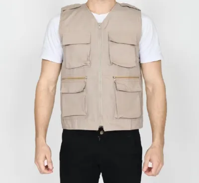 Rompi Vest Lapangan Rompi Motor Tanpa Kerah Big Size M - XXXL (Terima Costums Bordir dan Sablon)