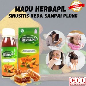 Paket 2 Botol Herbapil Madu Herbal Mengatasi Batuk Pilek Sinusitis Asma Penyakit TBC Radang Paru Paling Ampuh A3E8