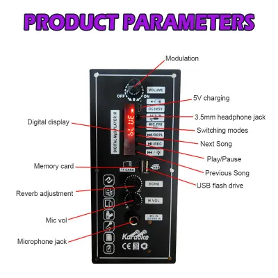 Raimondo Amplifier full bass subwoofer mini 8-12 Inci Amplifier bluetooth untuk Speaker AC 220V 12V 24V Penguat Bluetooth Digital Penguat Suara Stereo Papan Subwoofer Dual Mendukung USB TF Remote Control HIFI Penguat Daya Amplifier HiFi BASS mikrofon
