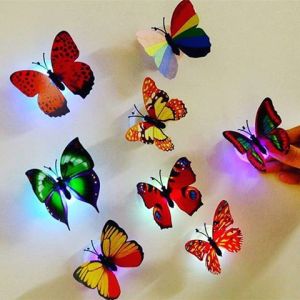 3D LED LAMPU TIDUR MODEL KUPU-KUPU ANEKA WARNA TEMPEL ATAU DINDING I LED BUTTERFLY I DEKORASI DINDING BU027S