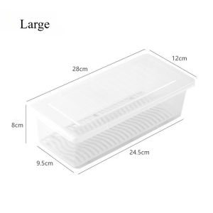 Kitchen Refrigerator Keep Fresh Fruits Vegetables Meat Fish Drain Storage Boxes Fridge Organizer