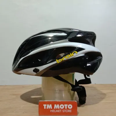 Helm Sepeda ( Lipat / MTB / Roadbike ) BRAIN BLACK WHITE