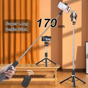 Gậy Selfie chụp ảnh 3 chân 1m7 có tay cầm chống rung xoay 360 độ tích hợp remote bluetooth thông minh - Tripod điện thoại máy ảnh quay video live stream xêp gọn