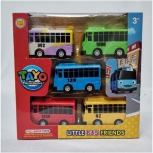 TAYO THE LITTLE BUS SCALE 1:64 4 PCS AND 5 PCS Pull Back Bus Toys